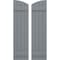Ekena Millwork Americraft 4-Board (2 Batten) Wood Joined Board-n-Batten Shutters w/Ellipt Top, ARW101BE414X77CHH, PR ARW101BE414X77CHH - alternate 1